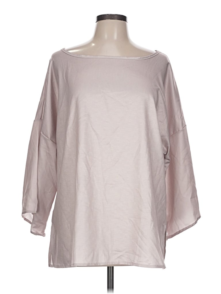 Pre-owned Unbranded 3/4 Sleeve Blouse In Tan