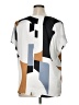 Worthington 100% Polyester Color Block Ivory Short Sleeve Blouse Size XL (estimated) - photo 2