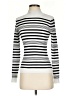 Madison Grey Stripes White Turtleneck Sweater Size S - photo 1