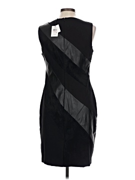 black leather dress coat Two-Toned Black Leather Dress Coat main image 0