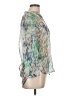 Zoa 100% Polyester Print Green 3/4 Sleeve Blouse Size M - photo 4