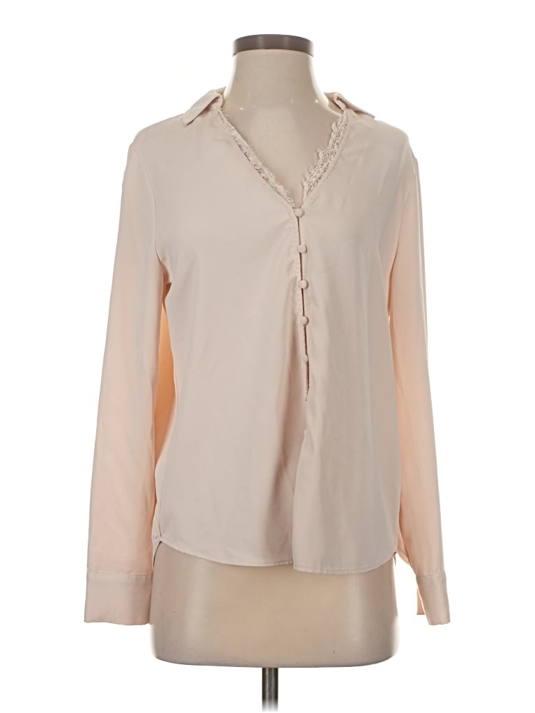 Pre-owned Rachel Zoe Long Sleeve Blouse In Tan