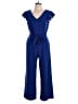 T Tahari Solid Blue Jumpsuit Size 10 - photo 1