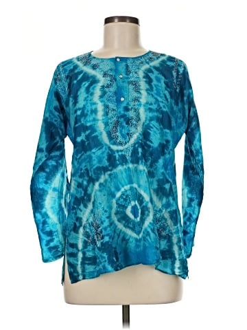 Calypso by Christiane Celle Long Sleeve Silk Top (view 1)