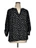 Fortune + Ivy 100% Polyester Polka Dots Black 3/4 Sleeve Blouse Size 1X - photo 1