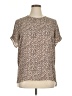 DR2 Animal Print Brown Short Sleeve Blouse Size XL - photo 1