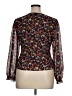 Unbranded 100% Polyester Floral Black Orange Long Sleeve Blouse Size XL - photo 2