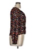 Unbranded 100% Polyester Floral Black Orange Long Sleeve Blouse Size XL - photo 4