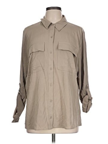 Express 3/4 Sleeve Button-Down Shirt (view 1)