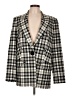 Alexander Wang 100% Wool Plaid Ivory Black Wool Blazer Size 10 - photo 1