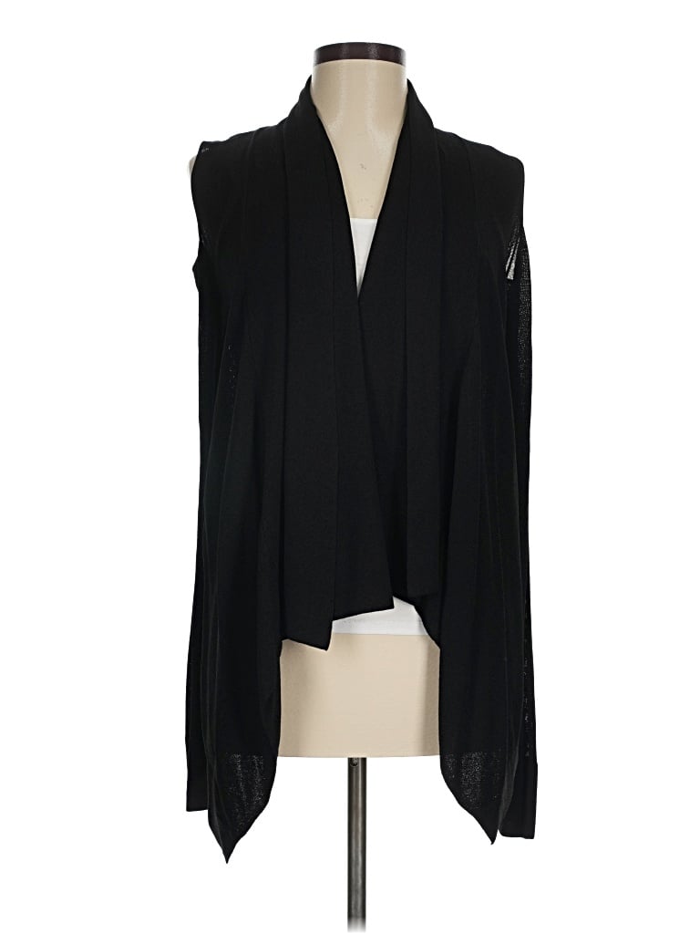 Pre-owned Donna Karan Long Sleeve Top Black Cowl Neck Tops