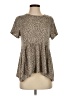Gaze Tan Short Sleeve Blouse Size S - photo 1