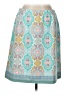 Talbots Outlet Print Teal Casual Skirt Size Lg Petite - photo 1