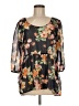 Charming Charlie 100% Polyester Black 3/4 Sleeve Blouse Size M - photo 1