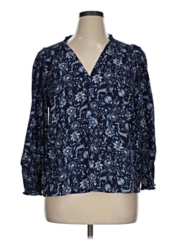 Aqua 3/4 Sleeve Blouse (view 1)