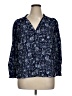Aqua 100% Polyester Paisley Blue 3/4 Sleeve Blouse Size XL - photo 1