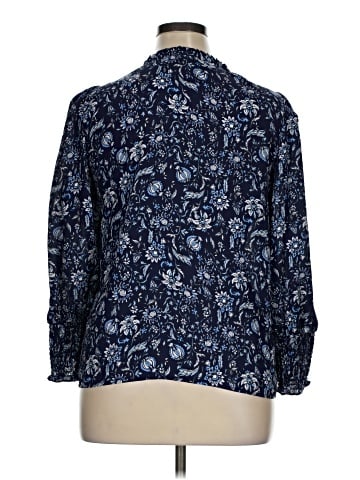 Aqua 3/4 Sleeve Blouse (view 2)