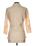 Max Studio 100% Cotton Color Block Tan 3/4 Sleeve Button-Down Shirt Size L - photo 2