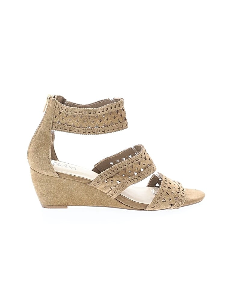 Pre-owned Reba Wedges In Tan