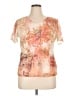 B.l.e.u. 100% Polyester Orange Short Sleeve Top Size XL - photo 1