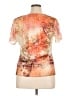B.l.e.u. 100% Polyester Orange Short Sleeve Top Size XL - photo 2