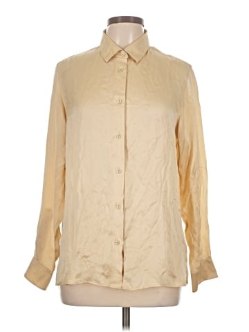 Ines de la Fressange for Uniqlo Long Sleeve Silk Top (view 1)