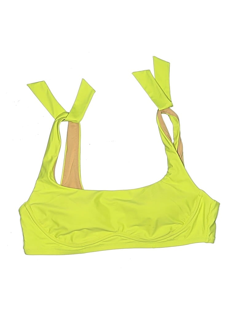 Pre-owned Jcrew Swimsuit Top Yellow Scoop Neck Swimwear