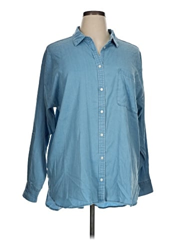 Ann Taylor LOFT Outlet Long Sleeve Button-Down Shirt (view 1)