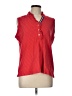 Lands' End Polka Dots Red Sleeveless Button-Down Shirt Size L - photo 1