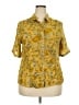 Unbranded 100% Polyester Floral Yellow Short Sleeve Blouse Size 2X - photo 1