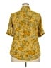 Unbranded 100% Polyester Floral Yellow Short Sleeve Blouse Size 2X - photo 2