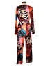Unbranded 100% Polyester Animal Print Orange Jumpsuit Size L - photo 2