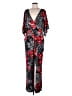 Notations Print Red Jumpsuit Size L - photo 1