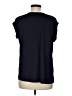 Papermoon 100% Polyester Floral Blue Black Short Sleeve Blouse Size M - photo 2