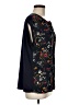 Papermoon 100% Polyester Floral Blue Black Short Sleeve Blouse Size M - photo 4
