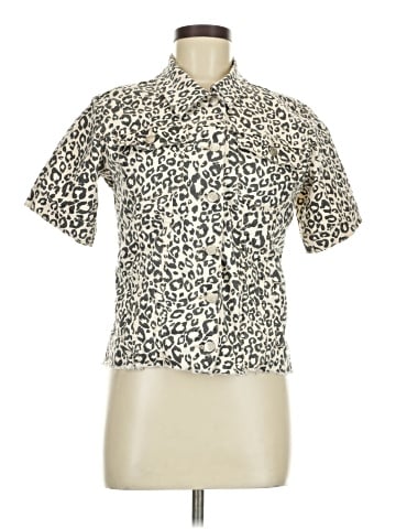 The ZigZag Stripe Short Sleeve Blouse (view 1)