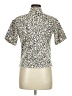 The ZigZag Stripe Animal Print Ivory Short Sleeve Blouse Size M - photo 2