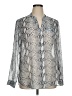Kut from the Kloth 100% Polyester Animal Print Silver Long Sleeve Blouse Size XL - photo 1