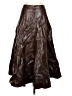 Aqua 100% Polyester Brown Faux Leather Skirt Size XS - photo 2