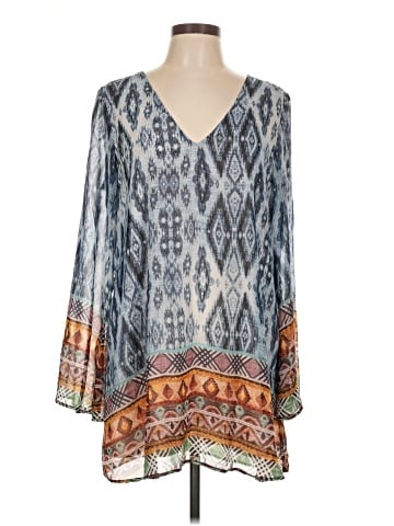 Lavender Brown 3/4 Sleeve Blouse (view 1)