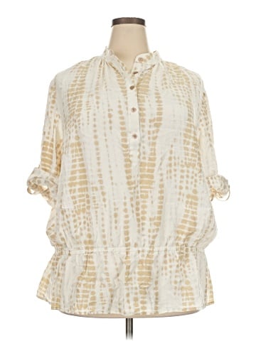 MICHAEL Michael Kors 3/4 Sleeve Button-Down Shirt (view 1)