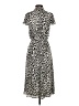 Express 100% Polyester Animal Print Ivory Casual Dress Size S - photo 2
