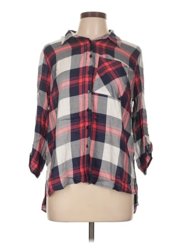 Q&A 3/4 Sleeve Button-Down Shirt (view 1)