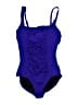 Speedo Solid Blue One Piece Swimsuit Size 18 - photo 1