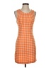 MNG Checkered-gingham Orange Casual Dress Size 4 - photo 1