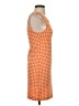 MNG Checkered-gingham Orange Casual Dress Size 4 - photo 4