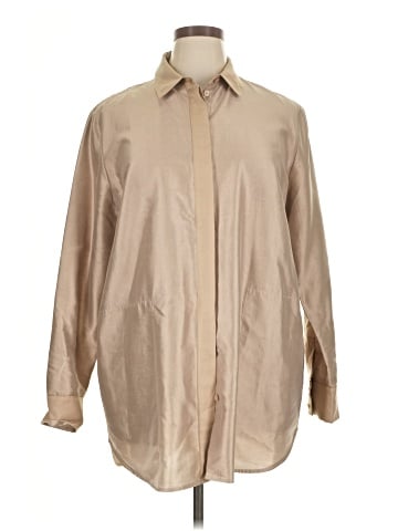 Lafayette 148 New York Long Sleeve Silk Top (view 1)