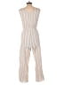 Hayden 100% Cotton Stripes Ivory Jumpsuit Size M - photo 2