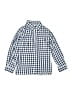 Busy Bees Checkered-gingham Blue Long Sleeve Button-Down Shirt Size 7 - photo 1