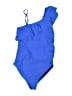 Summer Mae Solid Blue One Piece Swimsuit Size S - photo 1